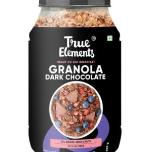 True Elements Crunchy Dark Chocolate Granola For Breakfast